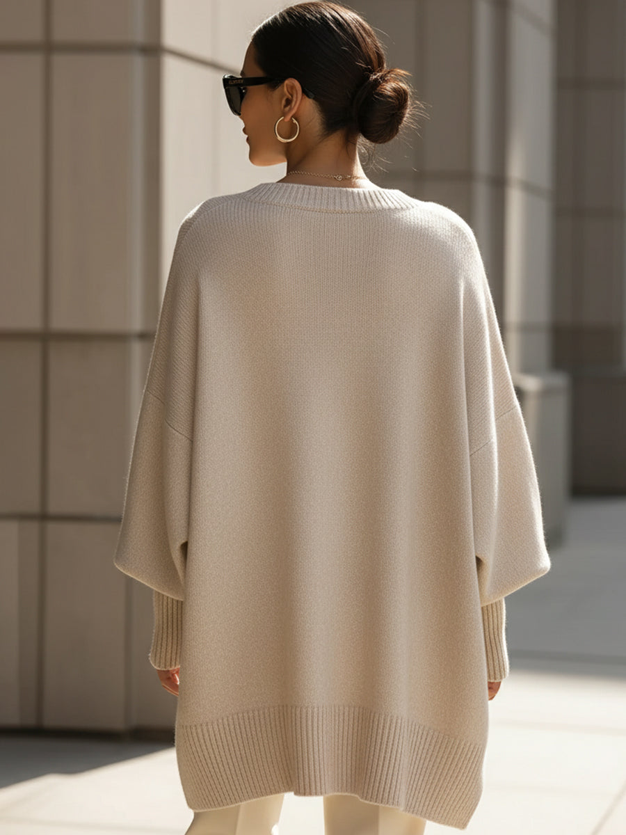 Imogen | Oversized Draped Wide-Neck Sweater