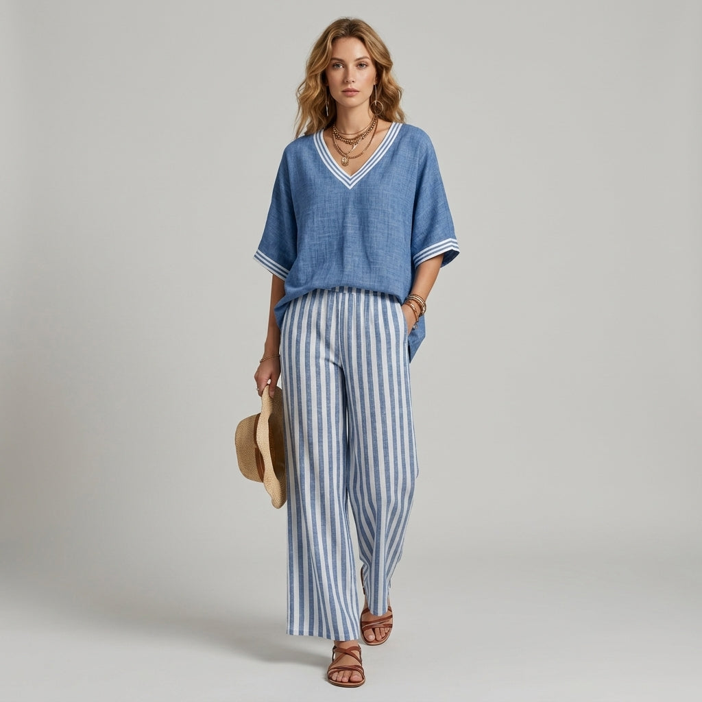 Penelope | Striped Wide-Leg Set