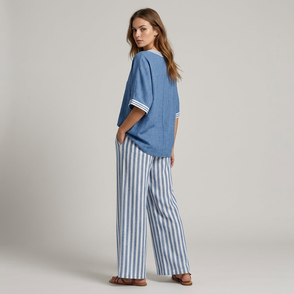Penelope | Striped Wide-Leg Set
