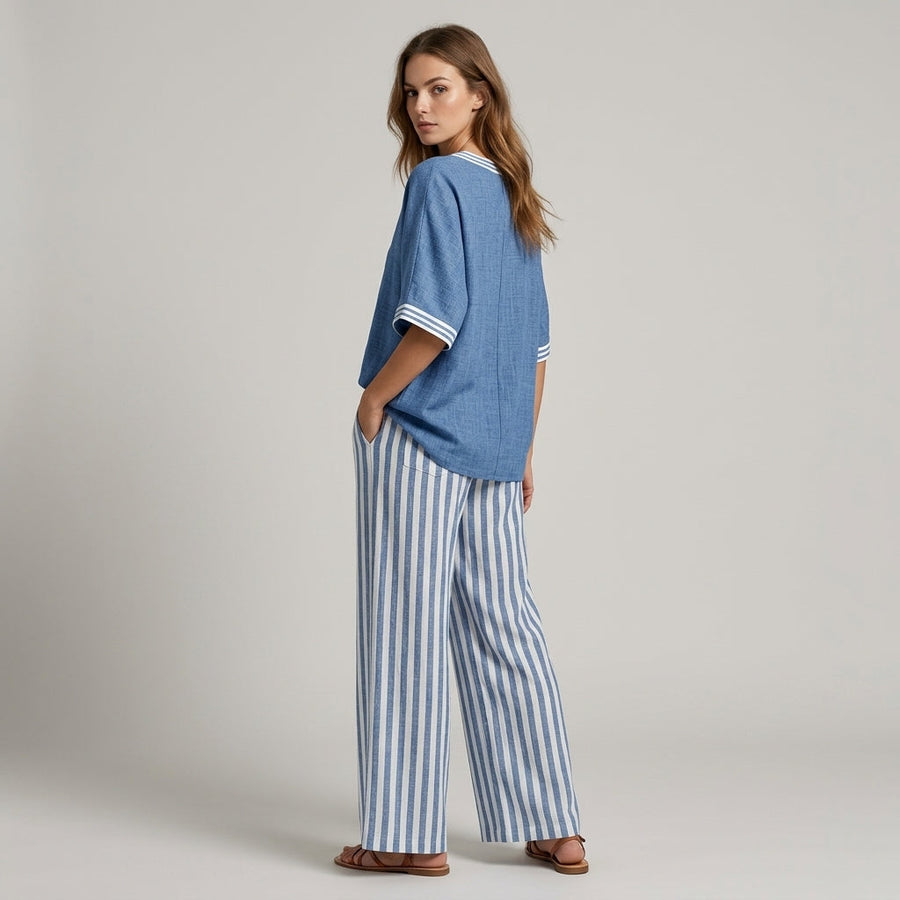 Penelope | Striped Wide-Leg Set