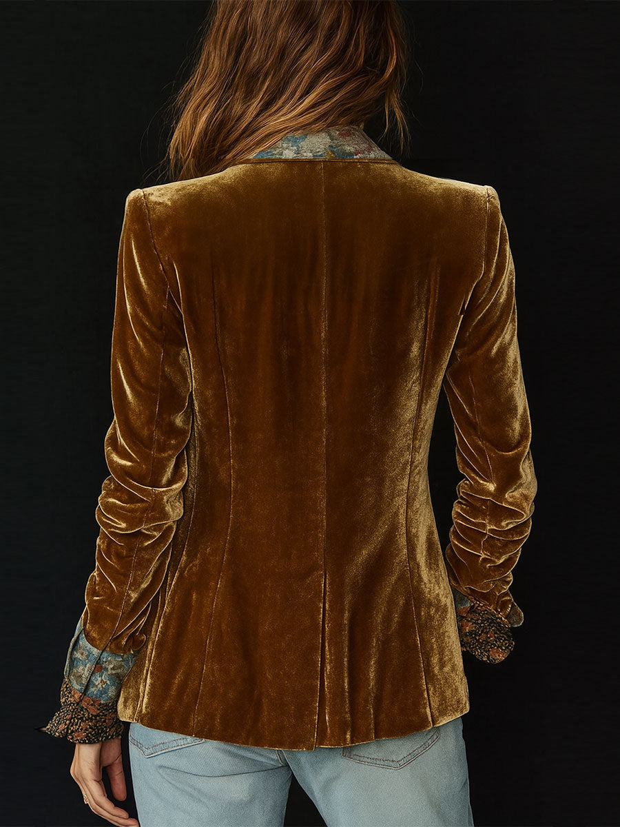 Sybil | Vintage Patchwork Floral Print Blazer