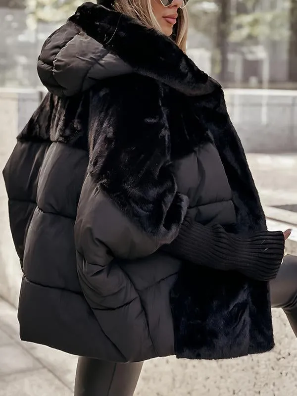 Maude | Quilted Puffer Coat with Plush Panels