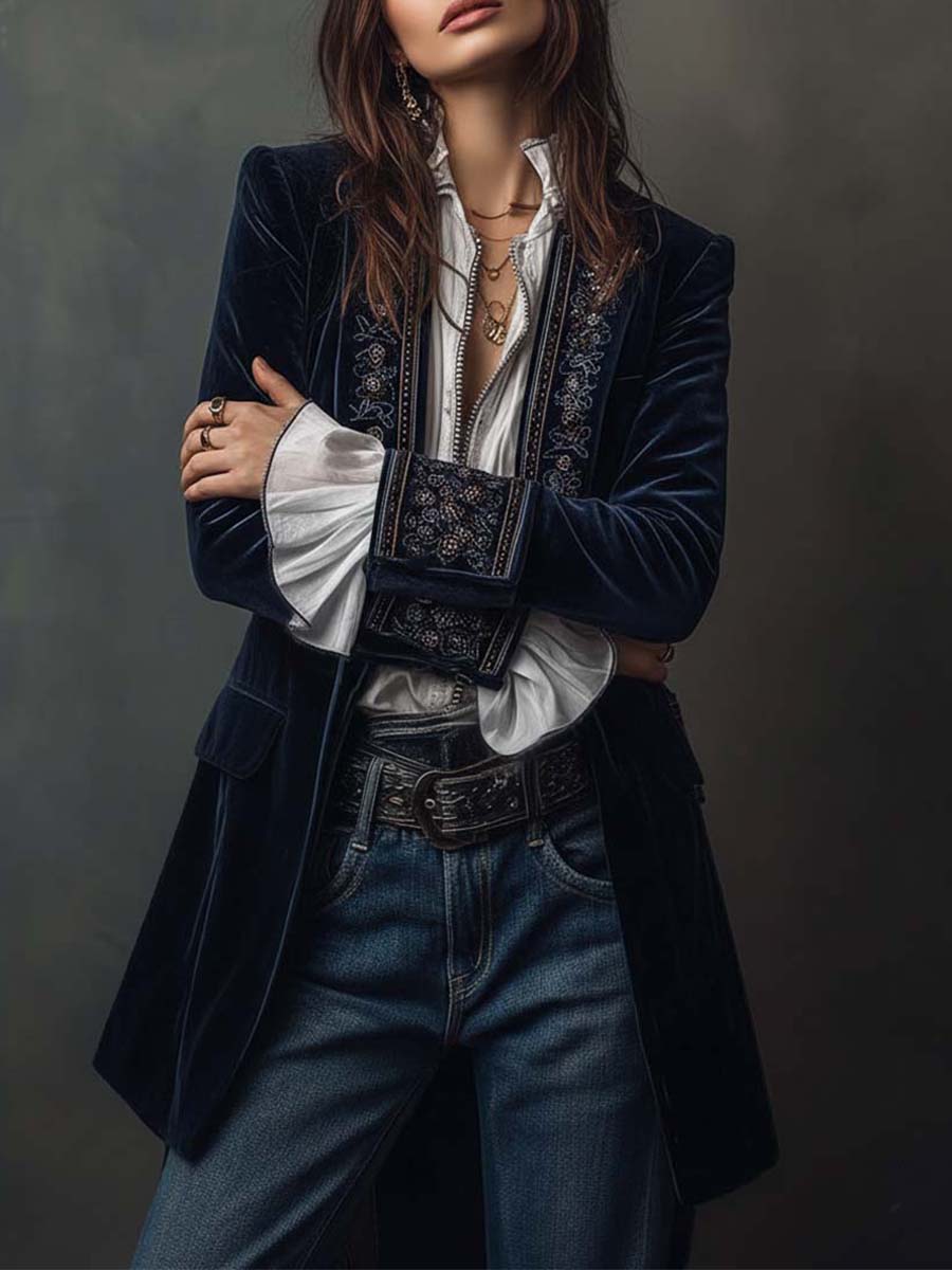 Bethany | Long Embroidered Vintage Coat
