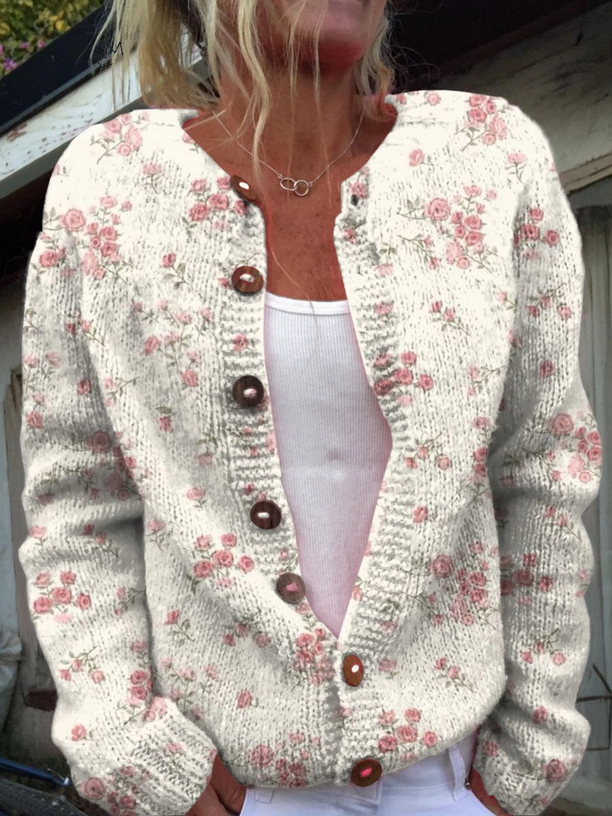 Georgia | Vintage Floral Knit Cardigan