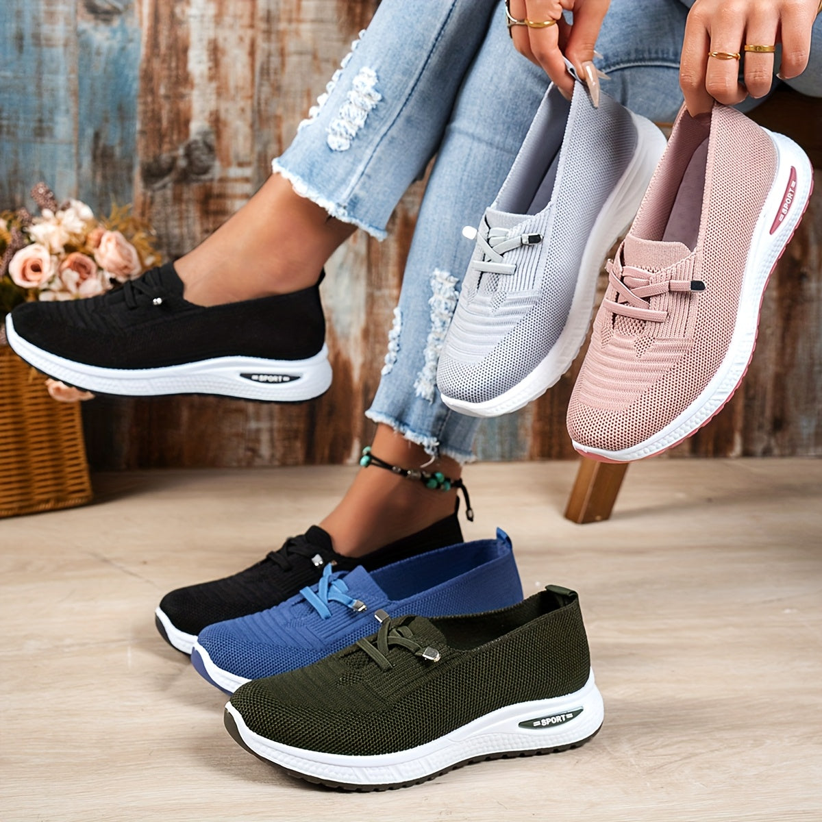 Tilda | Breathable Stretch-Knit Comfort Shoes