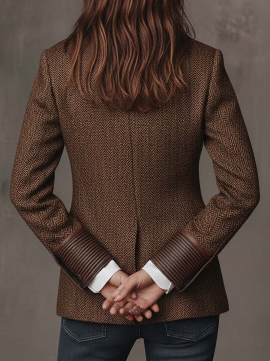 Ottilie | Blazer with Printed Chevron Inserts