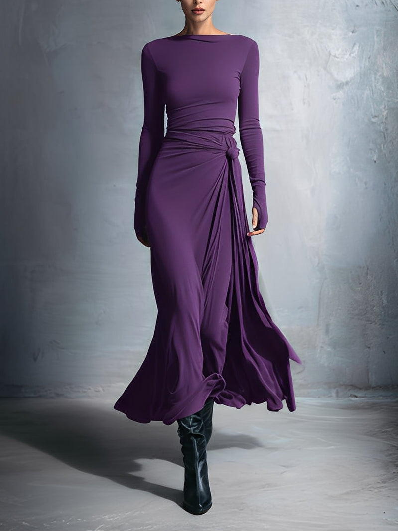 Martha | Maxi Wrap Dress with Knot Detail