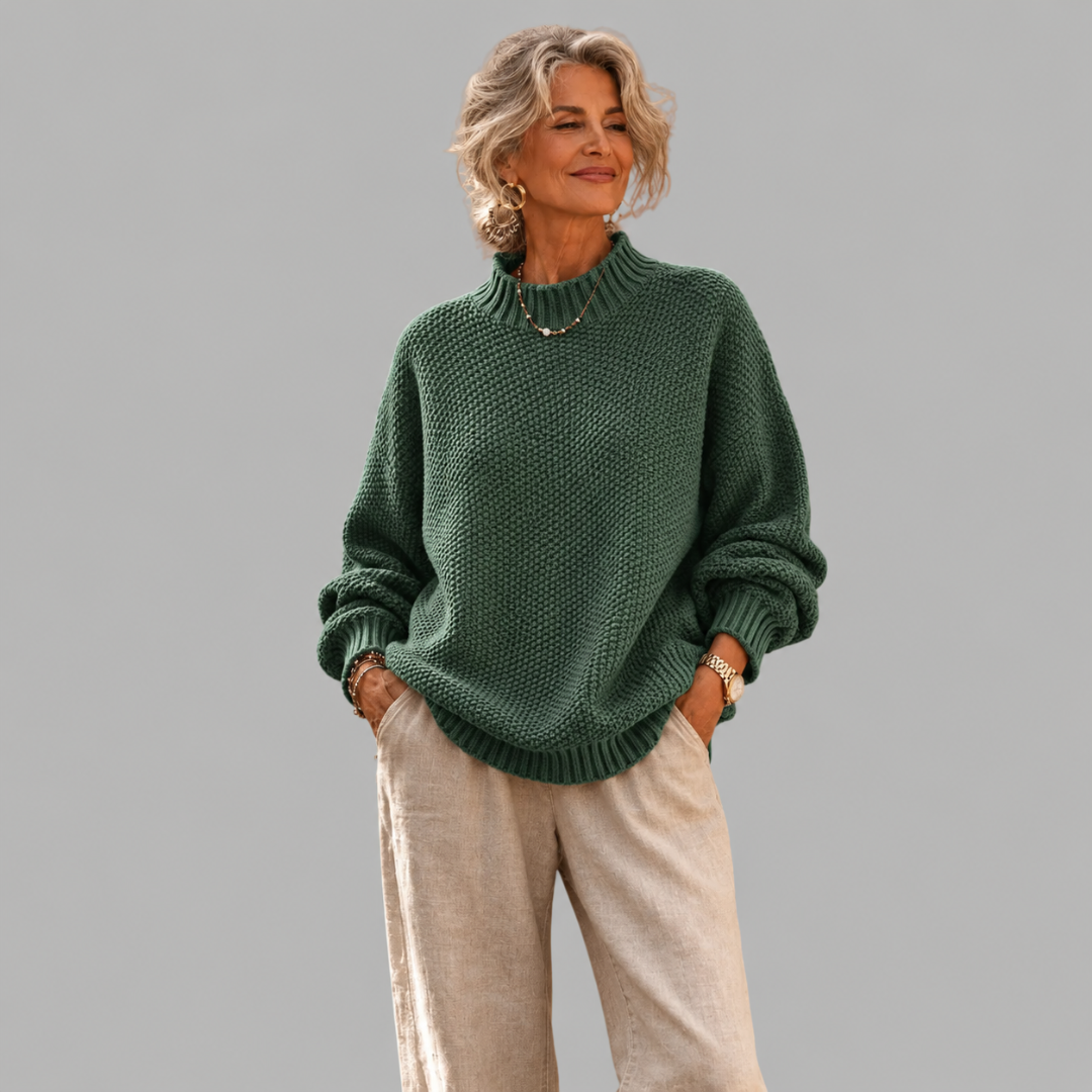 Bridget | Relaxed Ribbed High-Neck Sweater