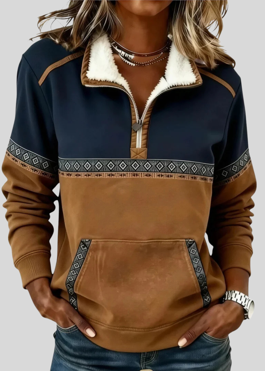 Mariana | Sherpa Collar Half-Zip Pullover