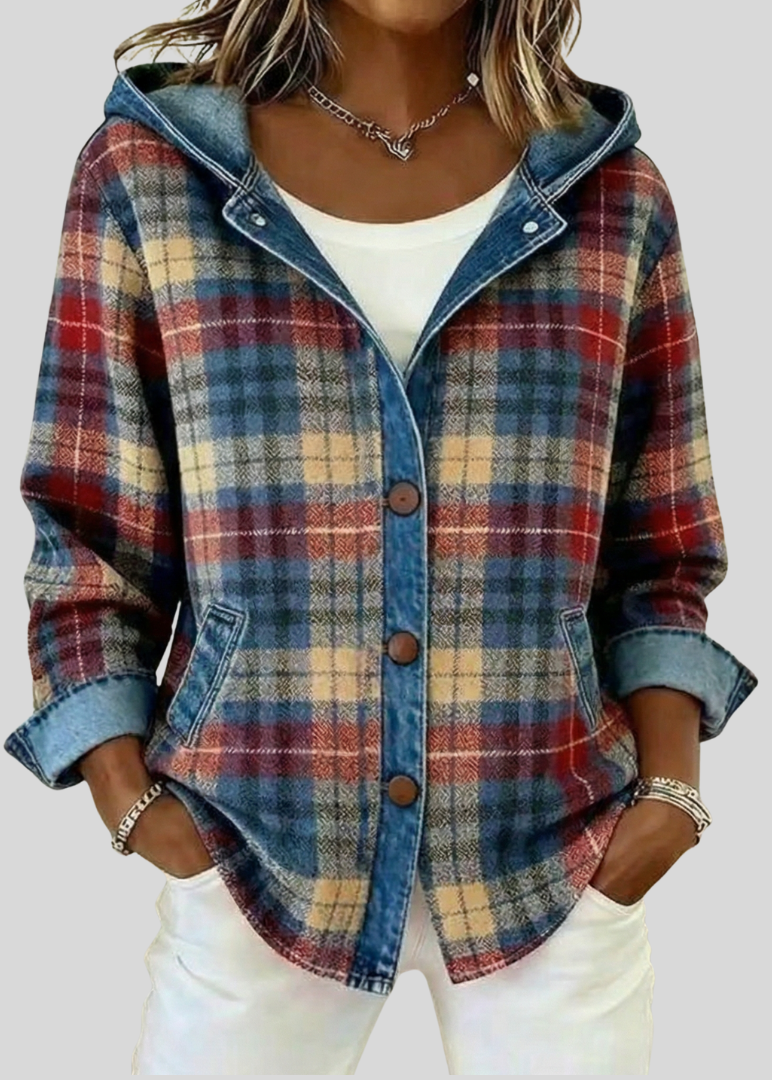 Perpetua | Brushed Hooded Check Shacket