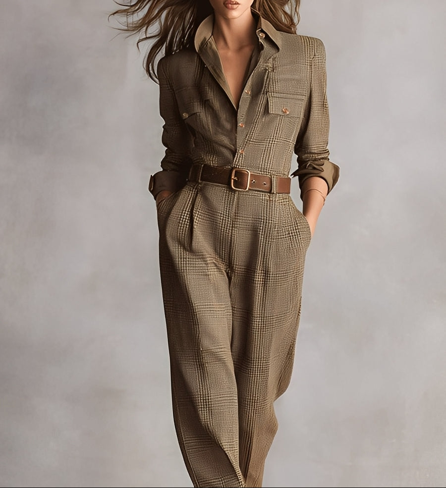 Jane | Check Jumpsuit with Refined Details