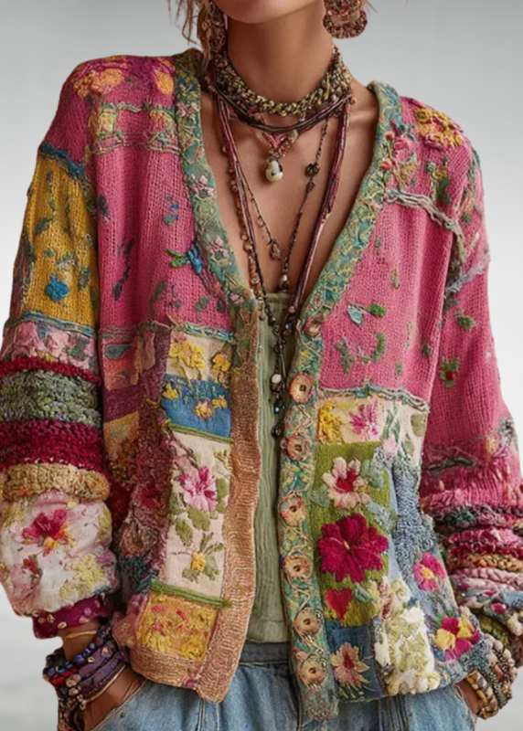 Annis | Bohemian Floral Patchwork Cardigan