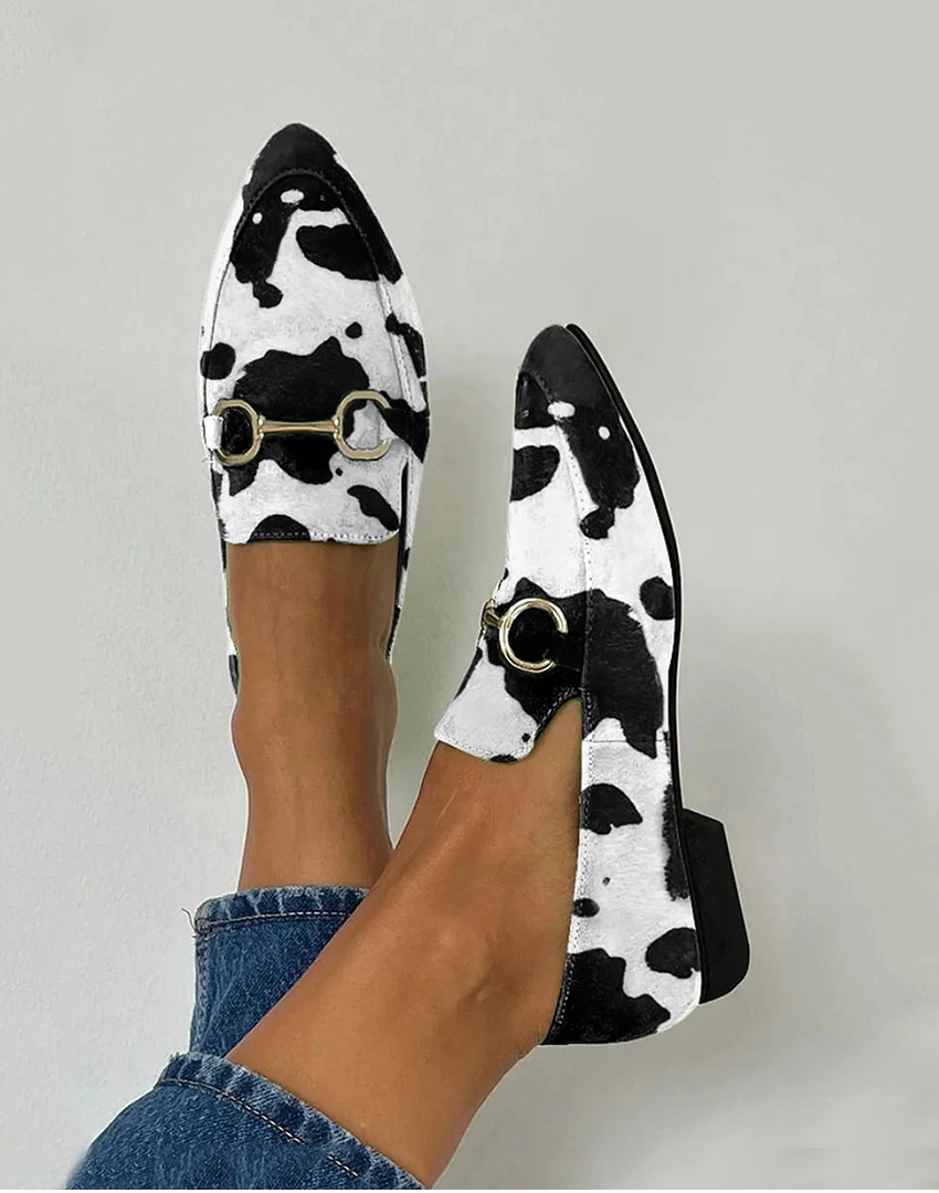 Joanne | Printed Loafers with Buckle Detail