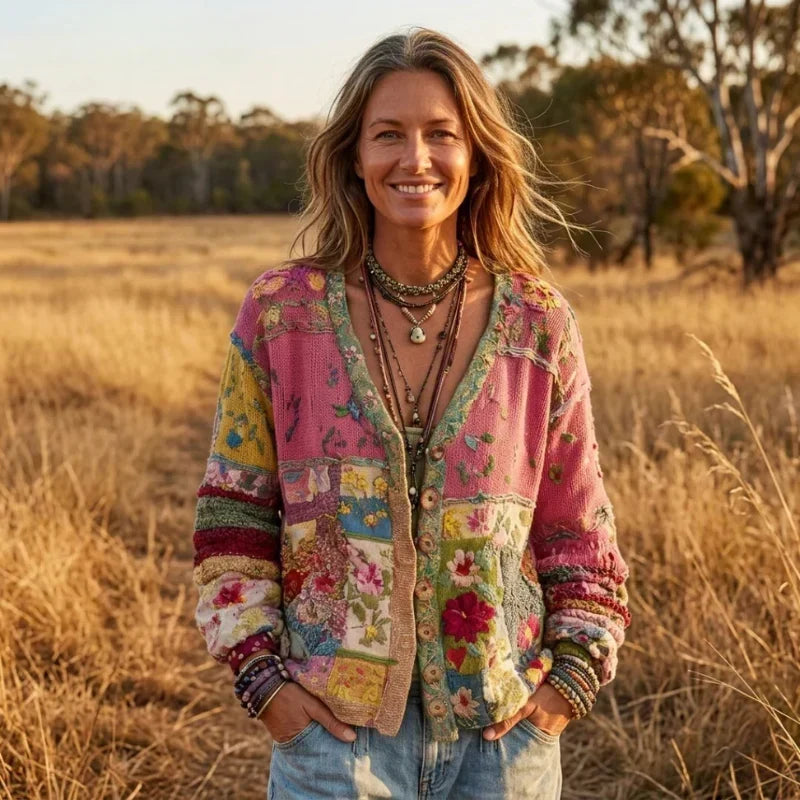 Annis | Bohemian Floral Patchwork Cardigan