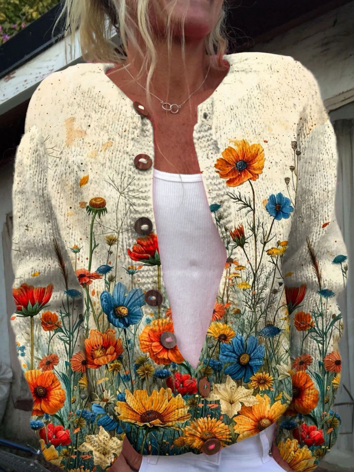 Stella | Vintage Floral Print Cardigan