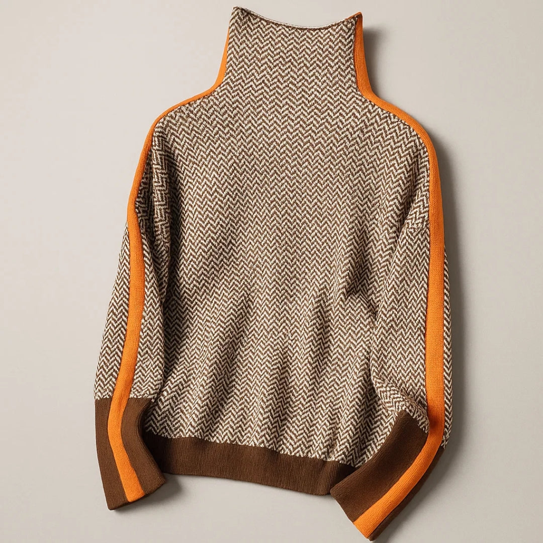 Rowena | Striped High-Neck Sweater