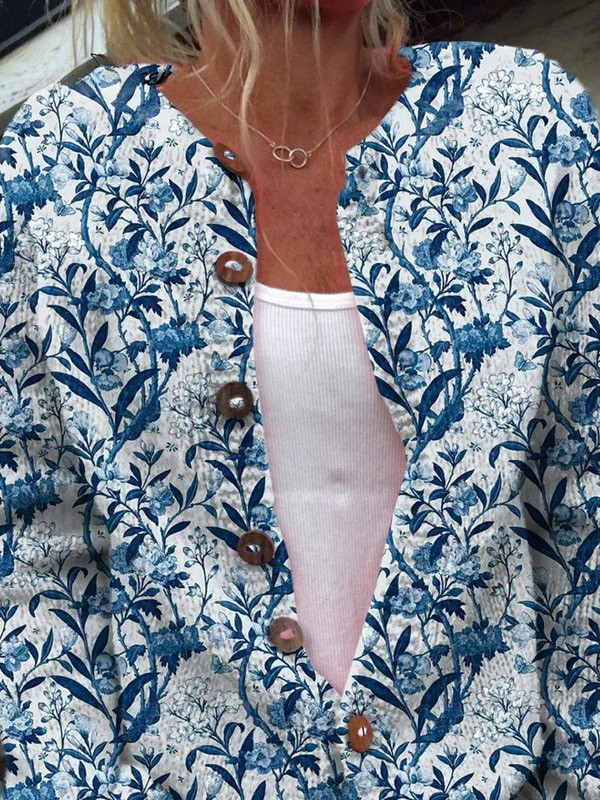 Winifred | Vintage Floral Button-Front Cardigan
