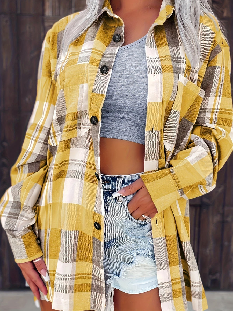 Daphne | Gingham Long-Sleeve Autumn Shirt