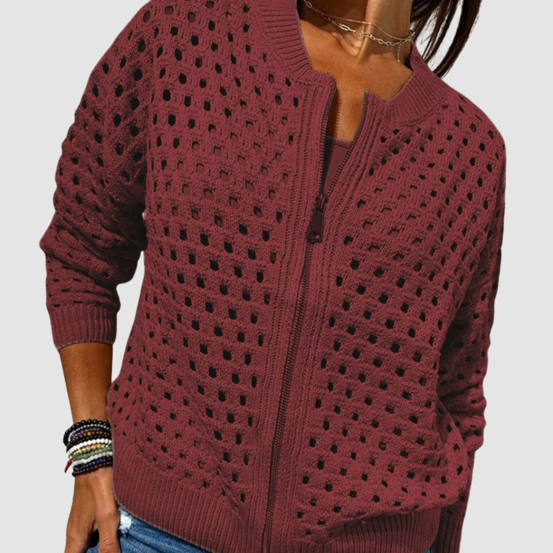 Charlotte | Zip-Front Knitted Cardigan
