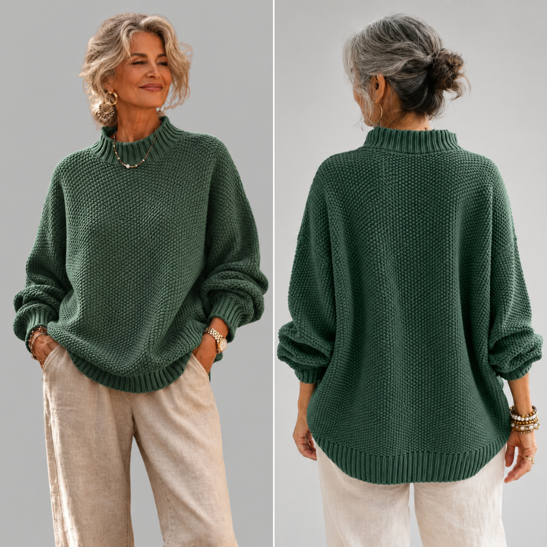 Bridget | Relaxed Ribbed High-Neck Sweater
