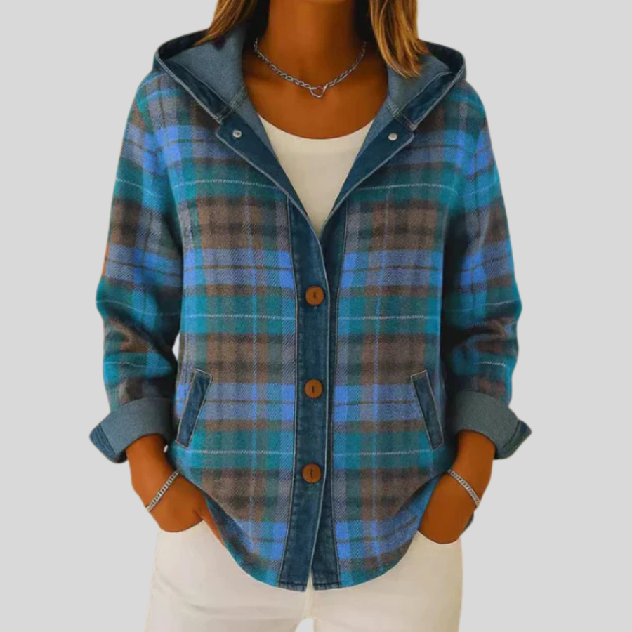 Perpetua | Brushed Hooded Check Shacket