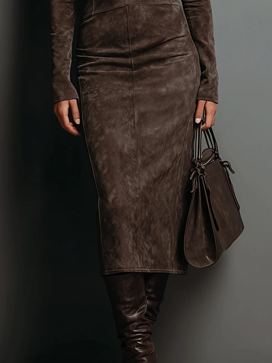 Gemma | Midi Dress with High Collar