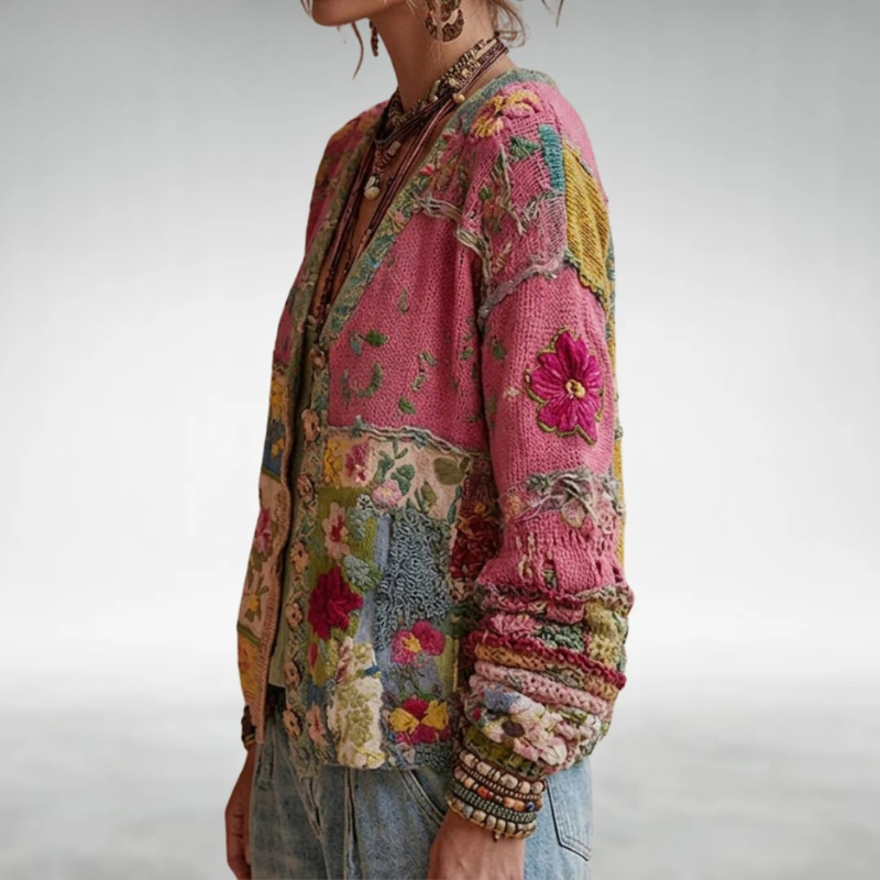 Annis | Bohemian Floral Patchwork Cardigan