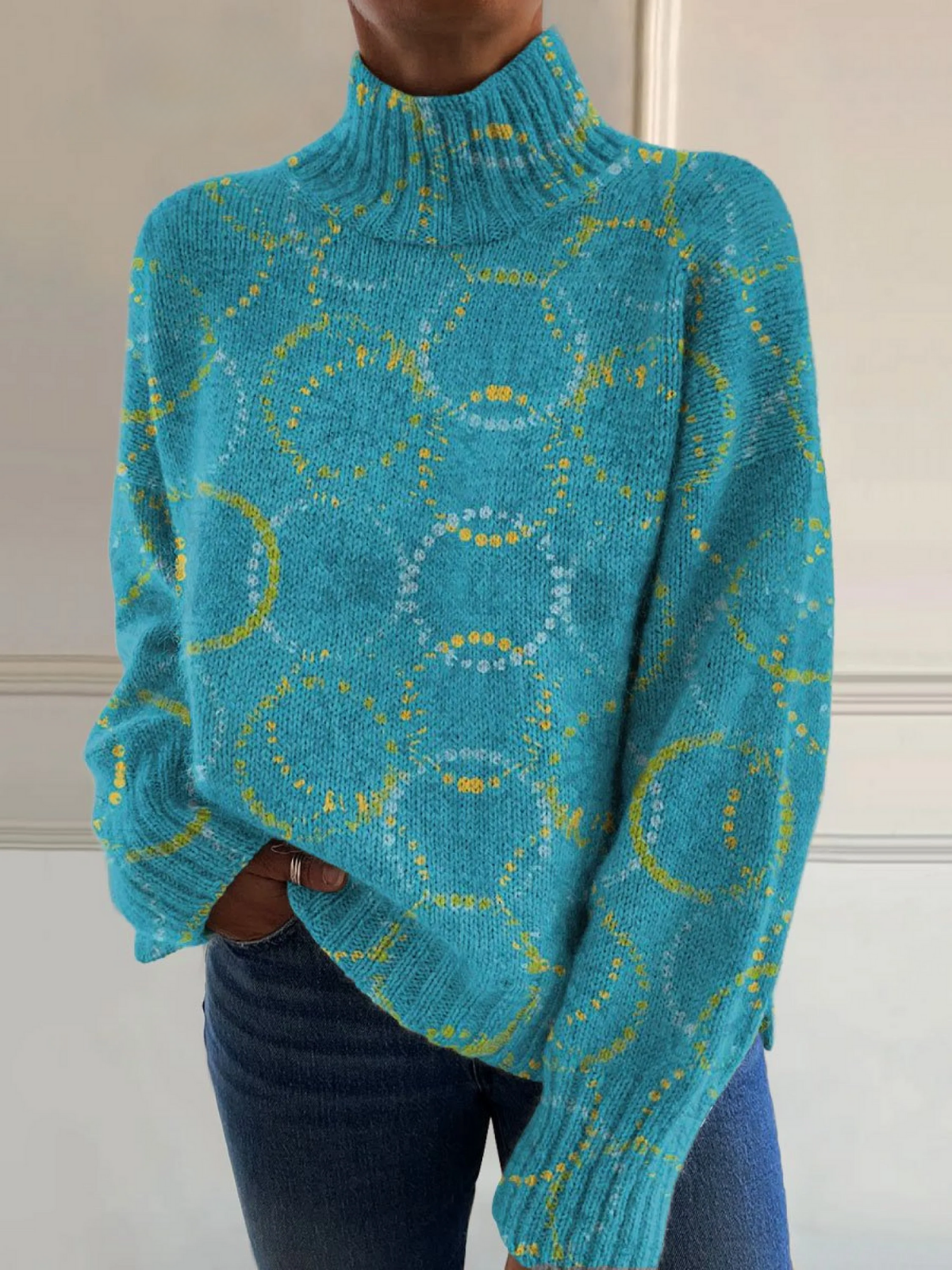 Elinor | Circle Art Print Turtleneck