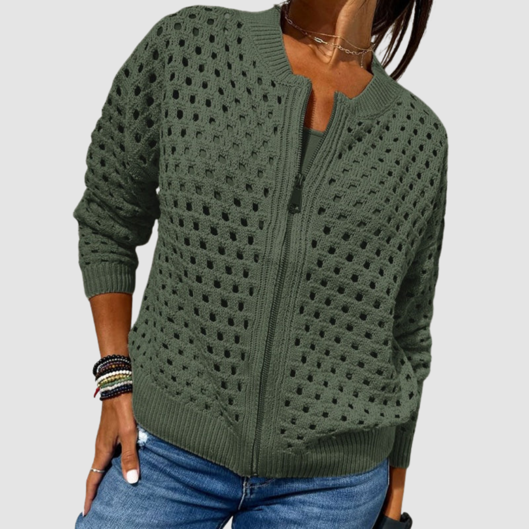 Charlotte | Zip-Front Knitted Cardigan