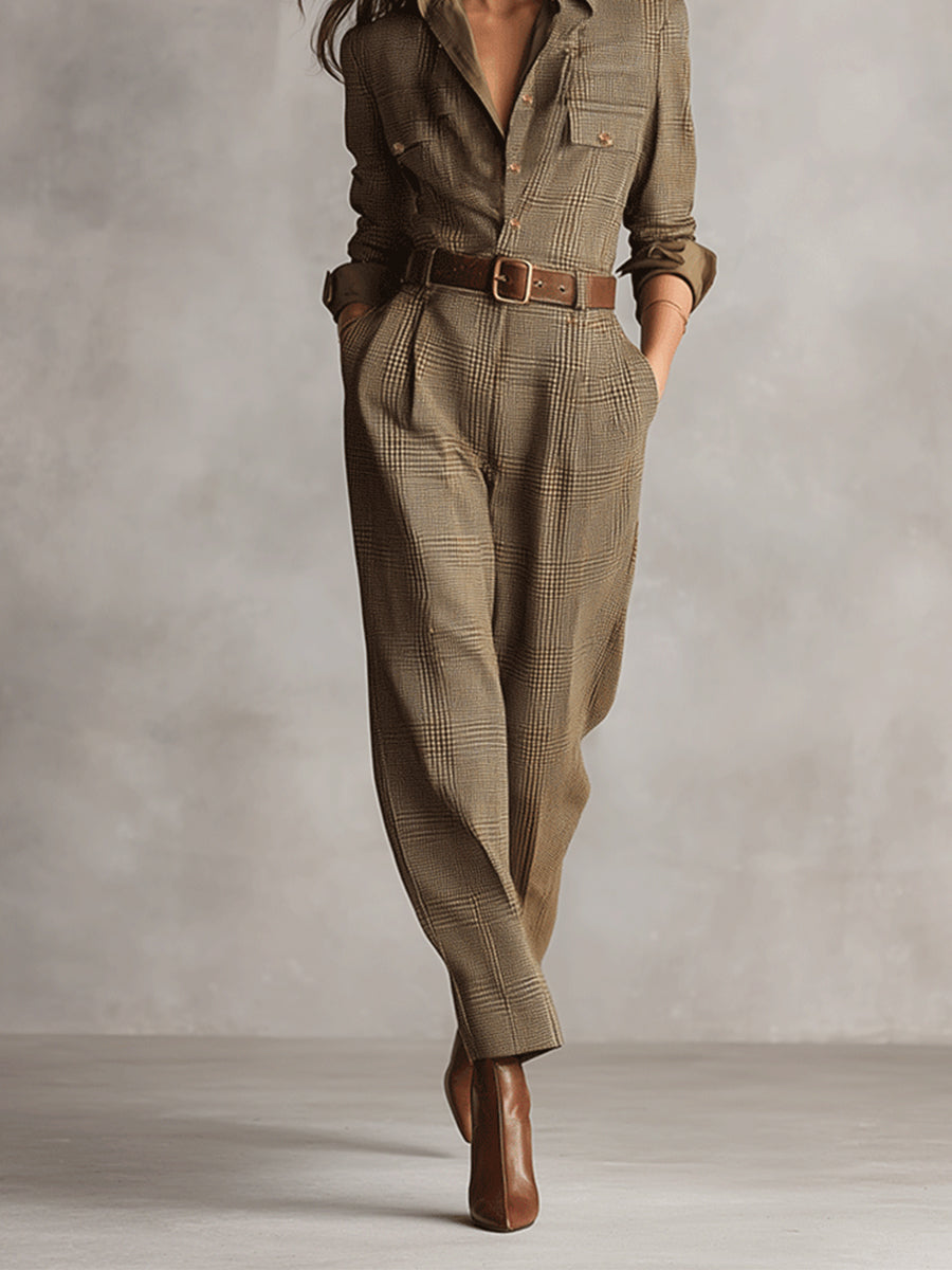 Jane | Check Jumpsuit with Refined Details