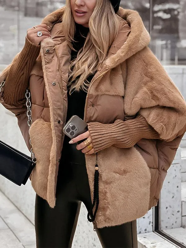 Maude | Quilted Puffer Coat with Plush Panels