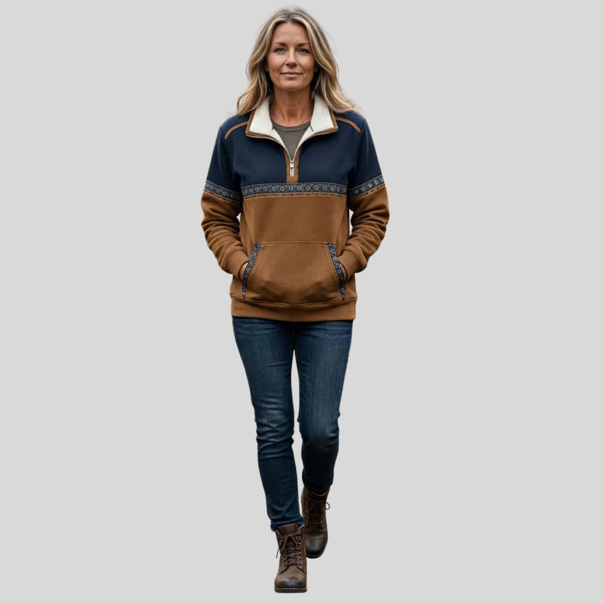Mariana | Sherpa Collar Half-Zip Pullover