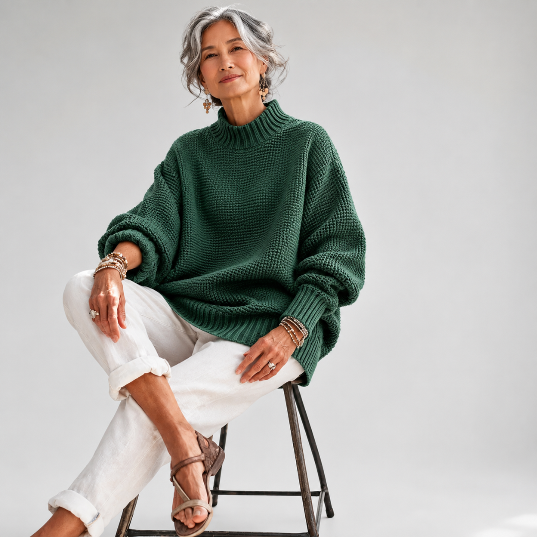 Bridget | Relaxed Ribbed High-Neck Sweater