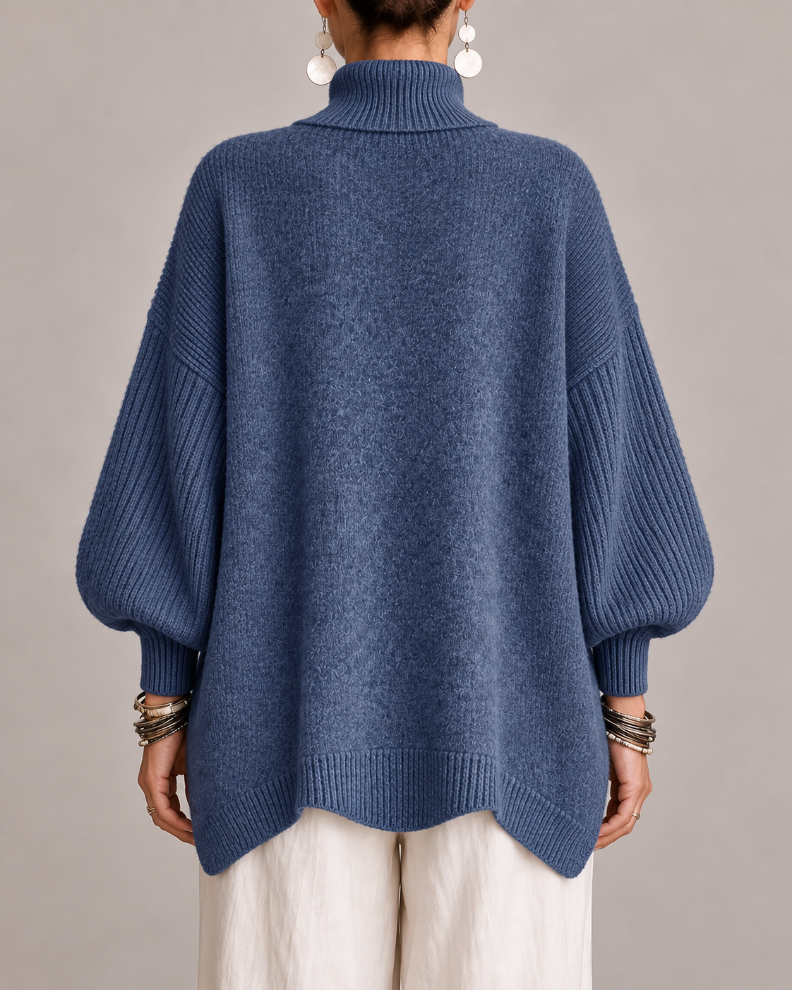 Moira | Elegant High-Low Turtleneck Sweater