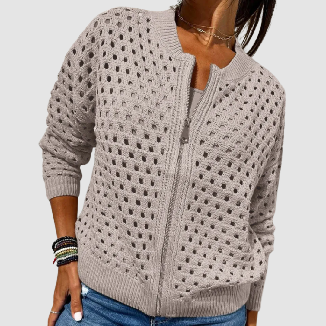 Charlotte | Zip-Front Knitted Cardigan