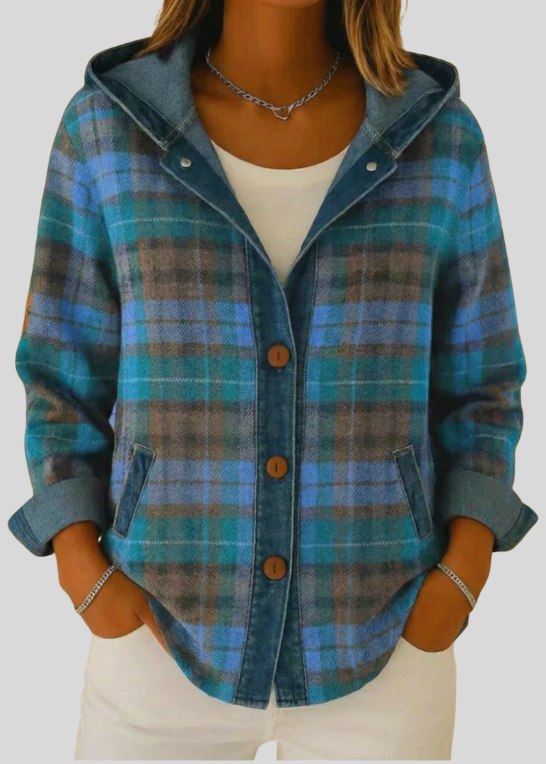 Erin | Oversized Hooded Check Shacket