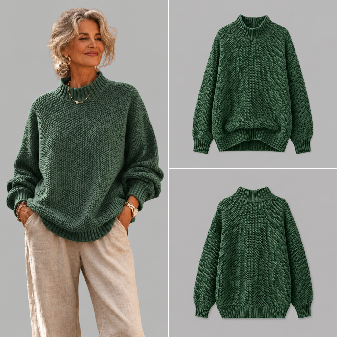Bridget | Relaxed Ribbed High-Neck Sweater
