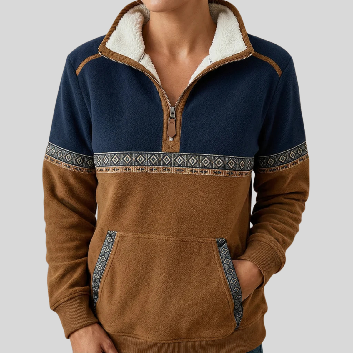 Mariana | Sherpa Collar Half-Zip Pullover