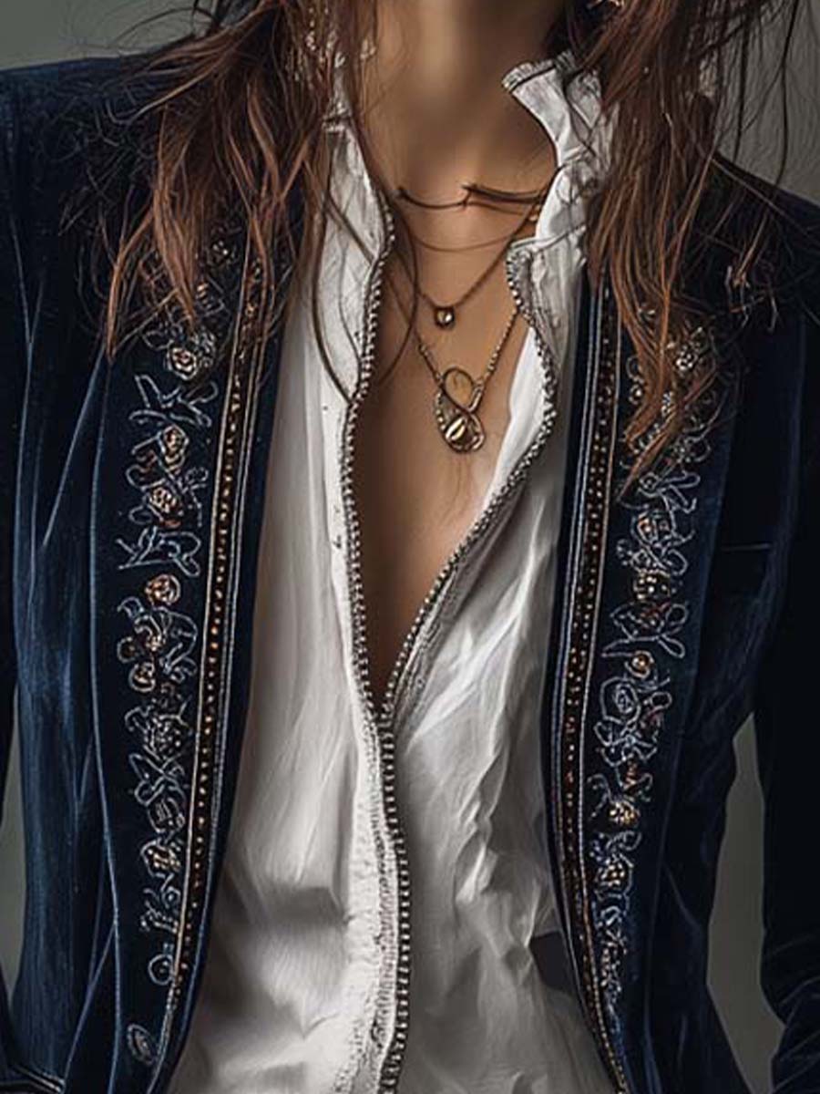 Bethany | Long Embroidered Vintage Coat