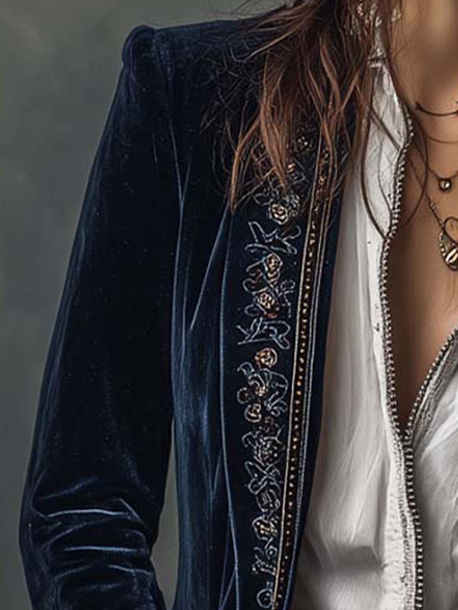 Bethany | Long Embroidered Vintage Coat