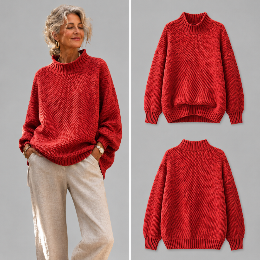 Bridget | Relaxed Ribbed High-Neck Sweater