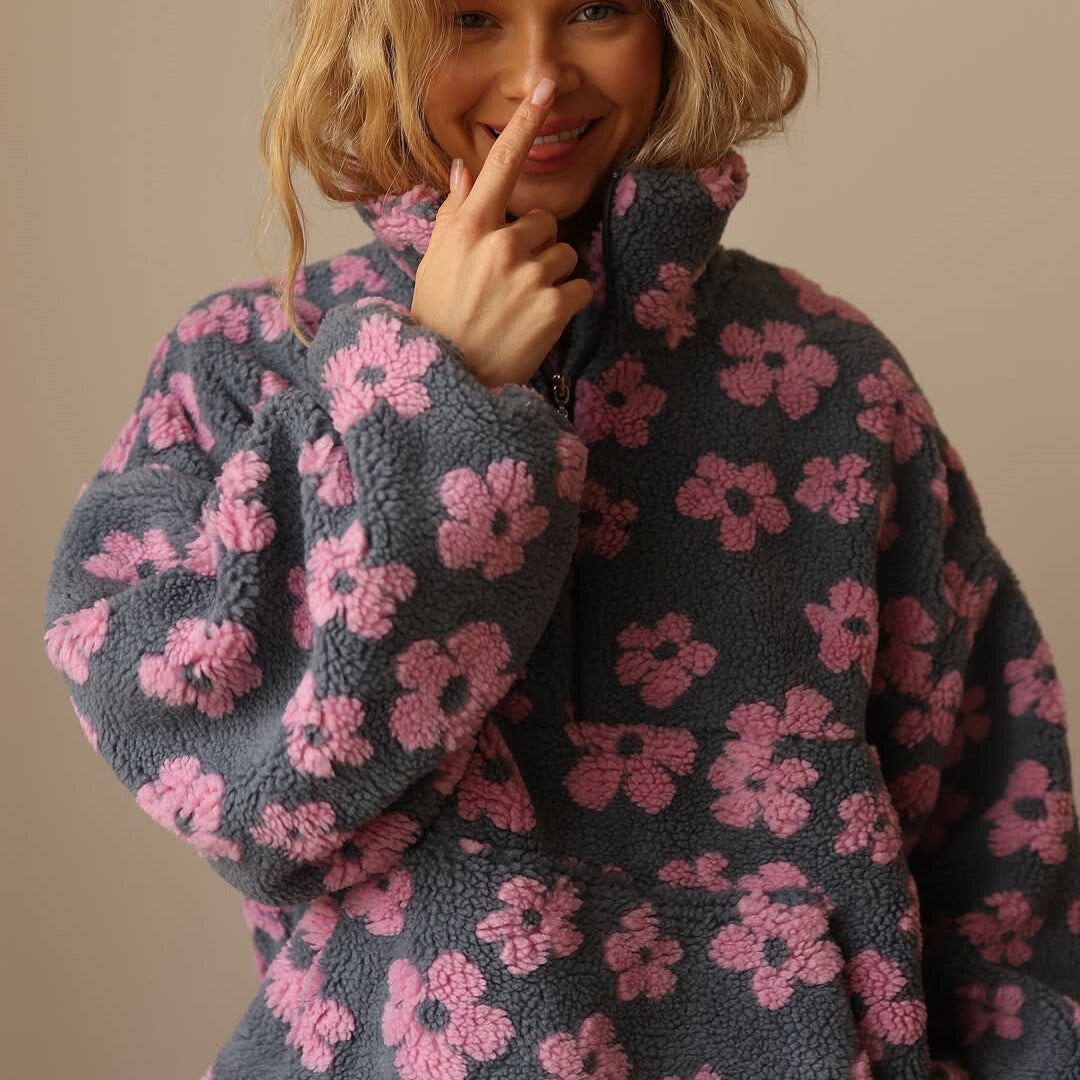 Posy | Floral Sherpa Fleece Sweater