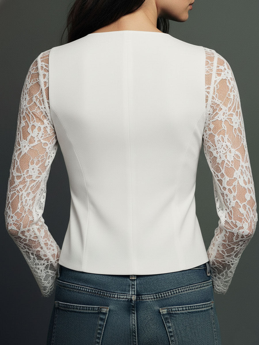 Rhona | Blazer with Semi-Sheer Sleeves