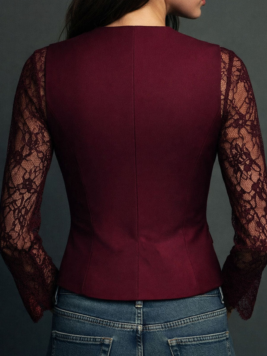 Rhona | Blazer with Semi-Sheer Sleeves