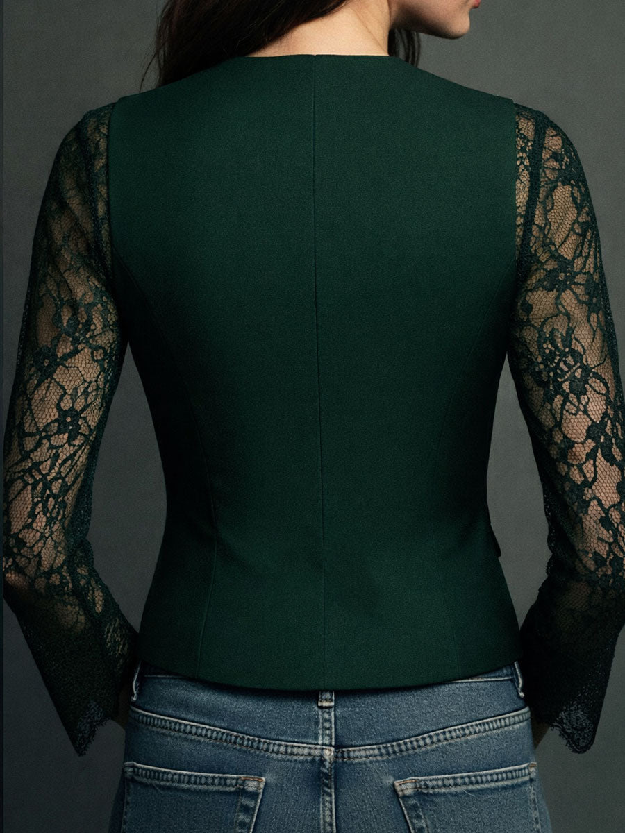 Rhona | Blazer with Semi-Sheer Sleeves
