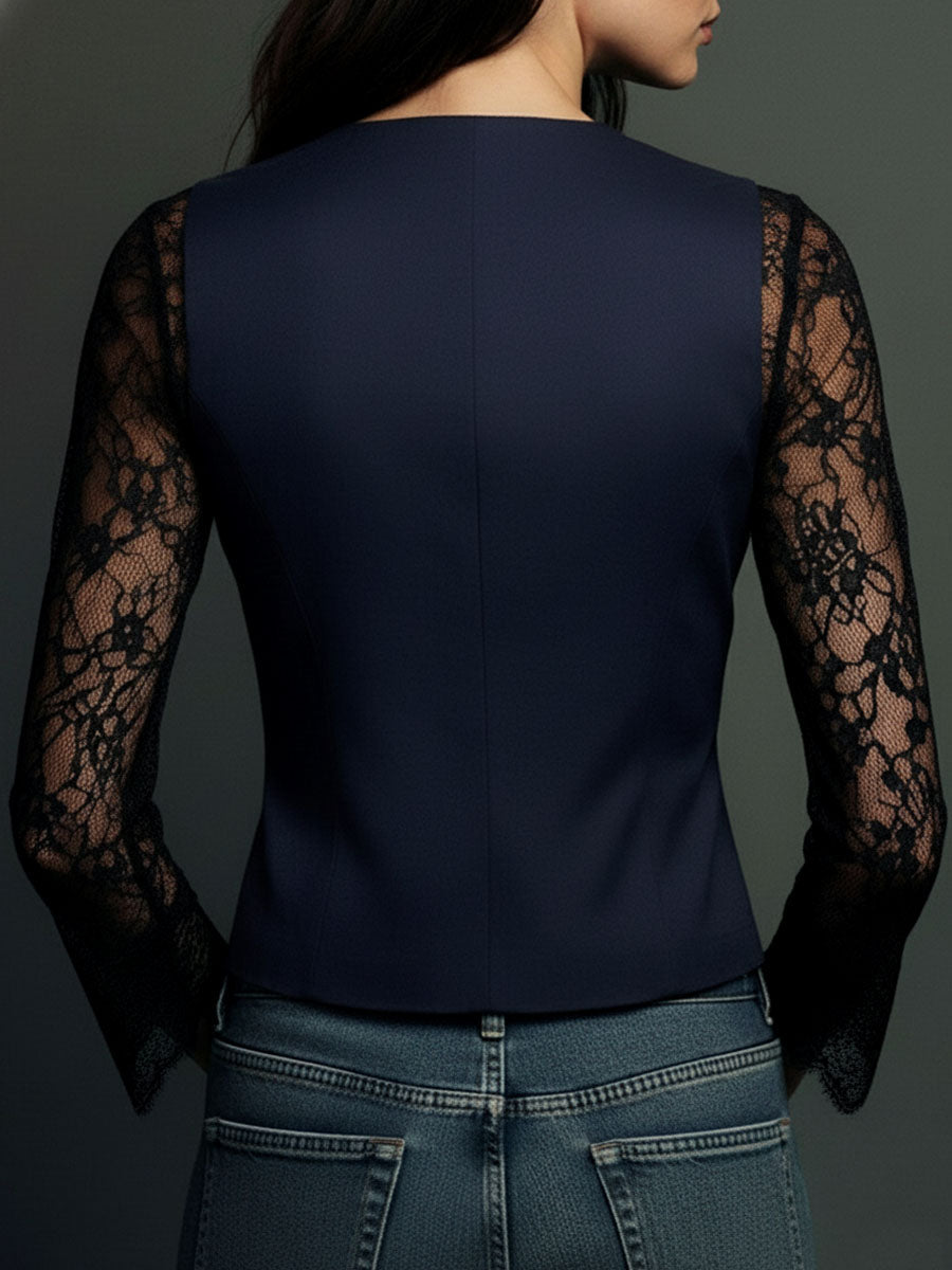 Rhona | Blazer with Semi-Sheer Sleeves