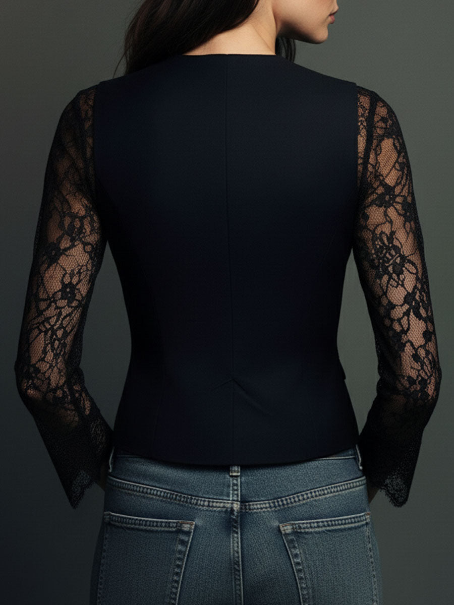 Rhona | Blazer with Semi-Sheer Sleeves