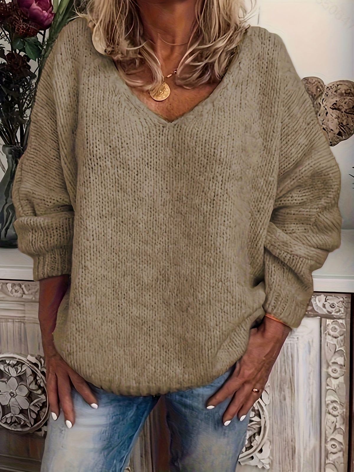 Sandra | Chunky Knit V-Neck Sweater