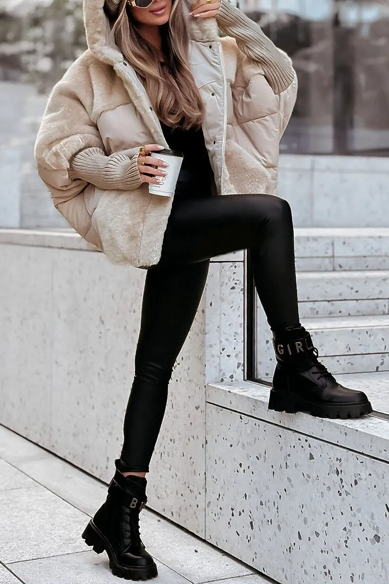 Maude | Quilted Puffer Coat with Plush Panels