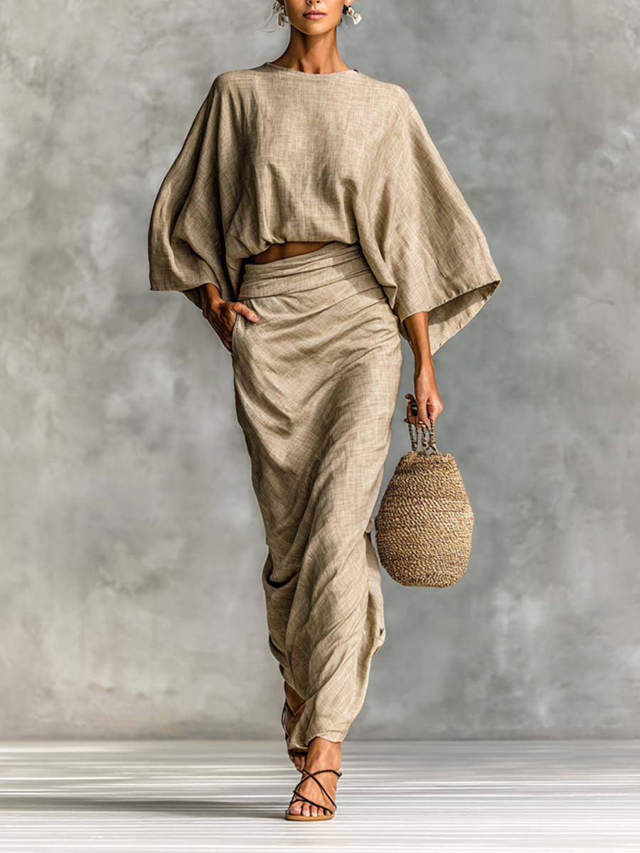 Joan | Long-Sleeve Top and Long Skirt Set
